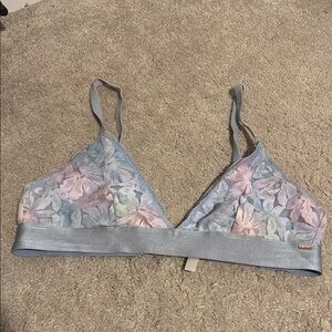 Floral Lace Bralette in Pastel Blue